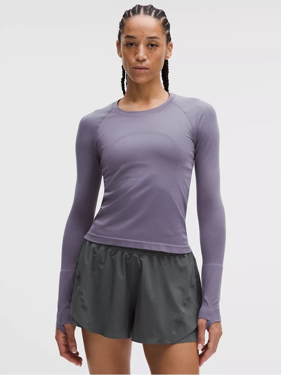 lululemon athletica Tops - Lululemon Like New Swiftly Tech Long-Sleeve Shirt 2.0 P2P 18” Dark Lavender
